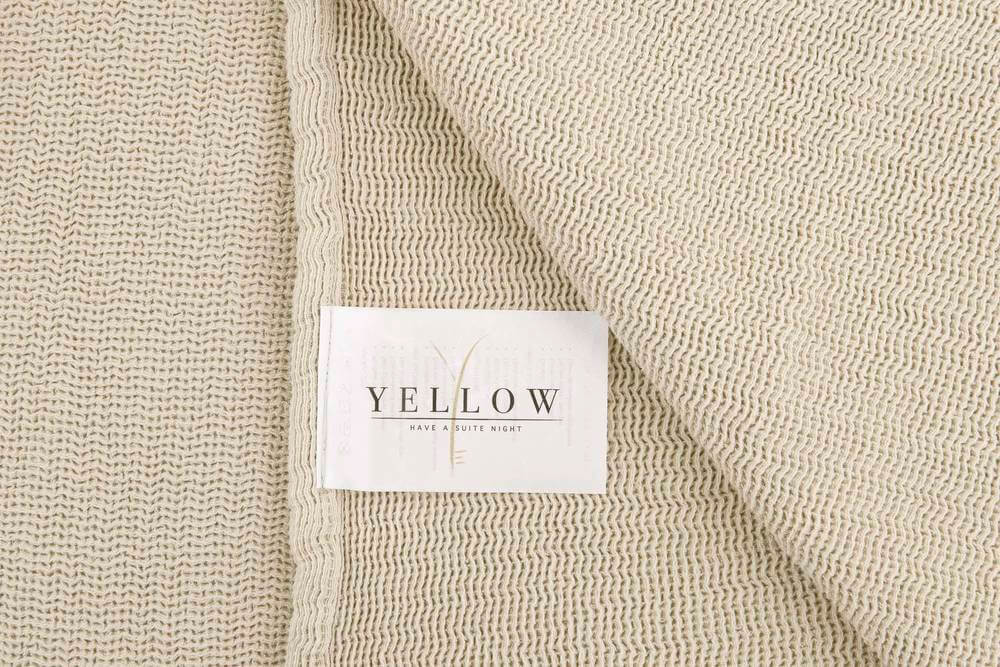 Yellow ICA Moon Sand - Plaid Beige - 140 x 200 cm - Katoen 2