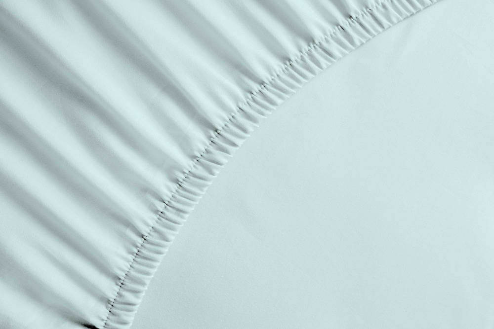 Yellow Percale Whispering Blue - Hoeslaken Lichtblauw - Katoen Percale 1