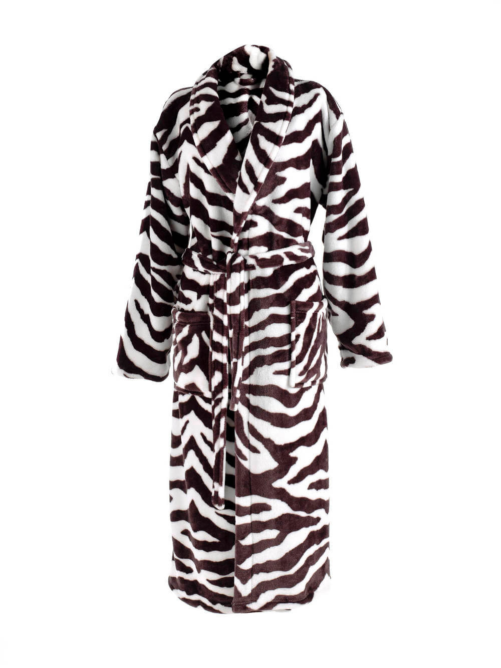 Zo! Home Badjas Lang - Zebra print - Unisex - Polyester 1