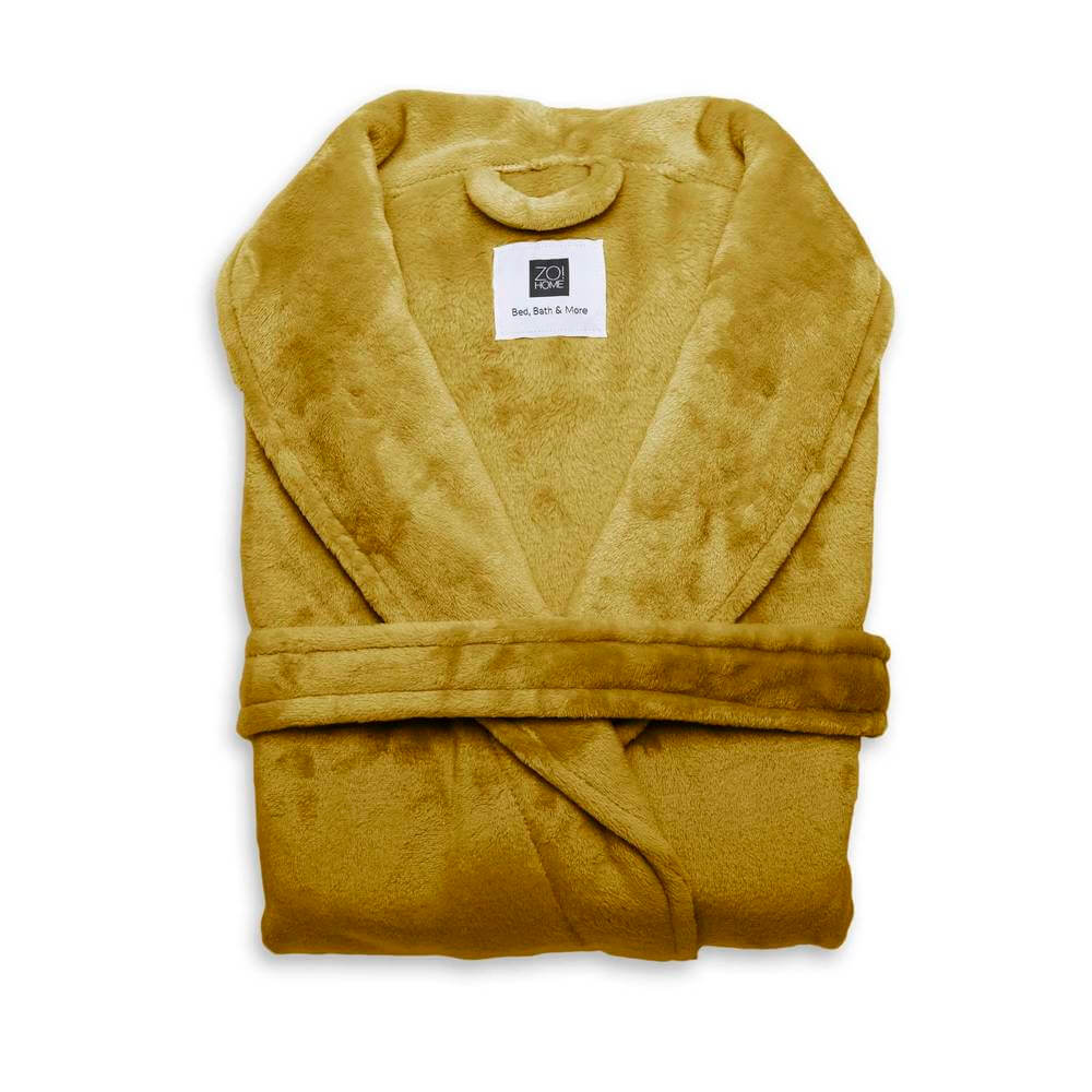 Zo! Home Badjas Lang Cara - Honey Gold - Unisex - Polyester 2