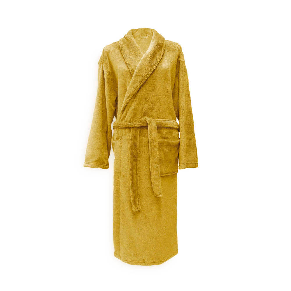 Zo! Home Badjas Lang Cara - Honey Gold - Unisex - Polyester 1