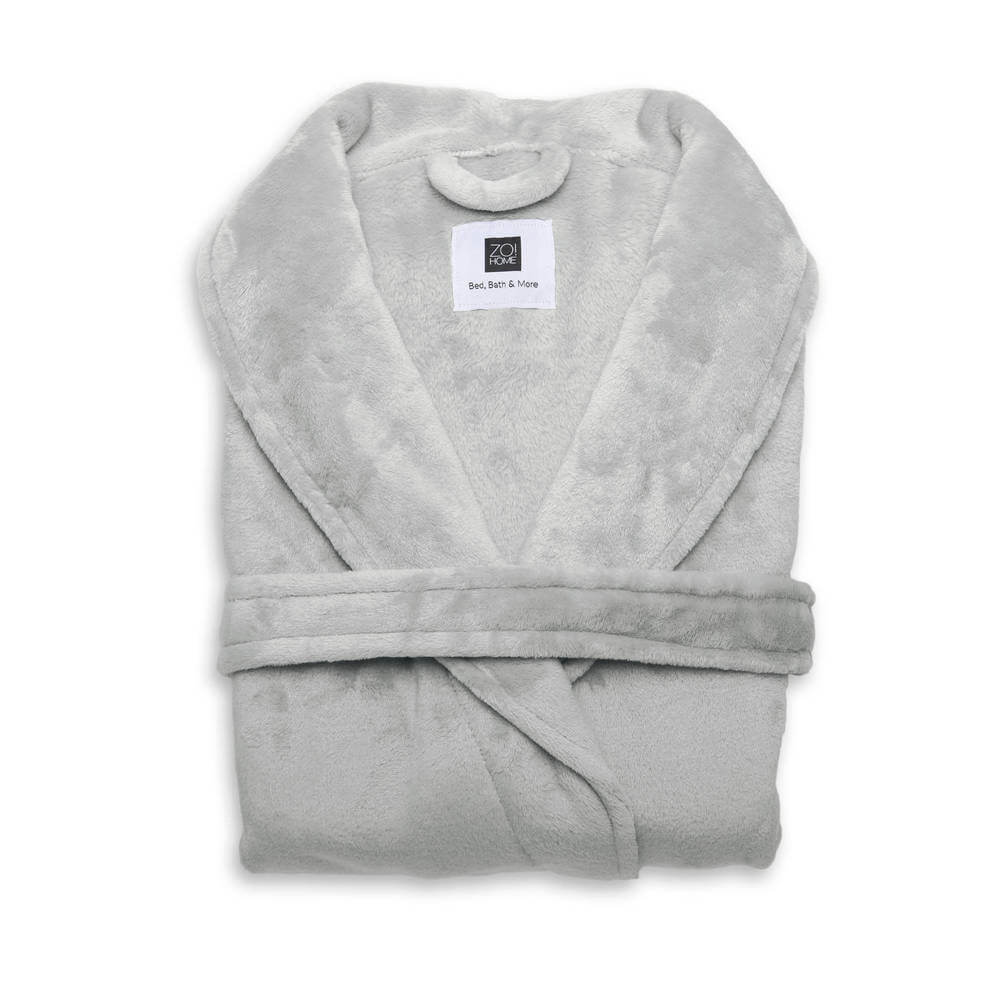 Zo! Home Badjas Lang Cara - Pearl Grey - Unisex - Polyester 2